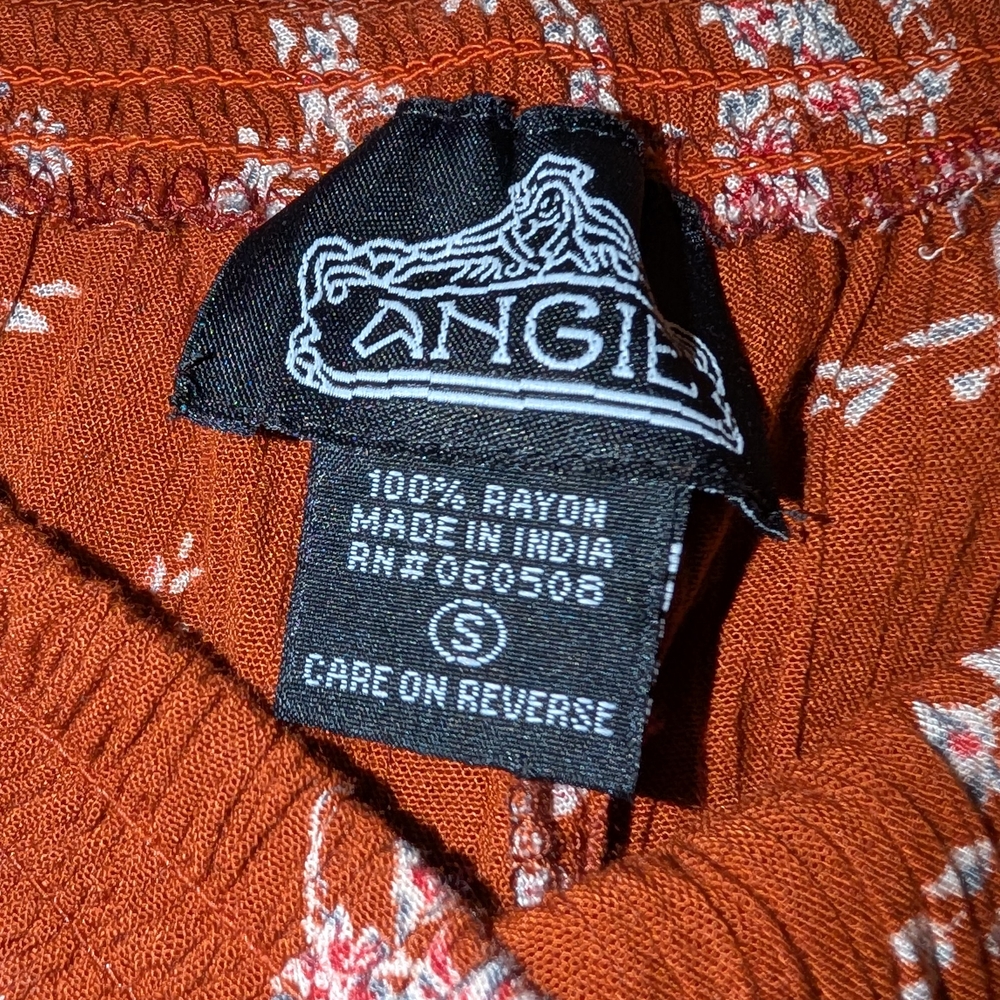 Angie Terracotta Floral Wide Leg Pants